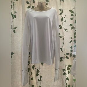 Alexander McQueen White Long Sleeve Top Zip Cuff Made in Italy size Large